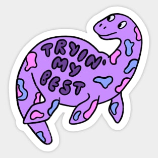 trying my best dino Sticker